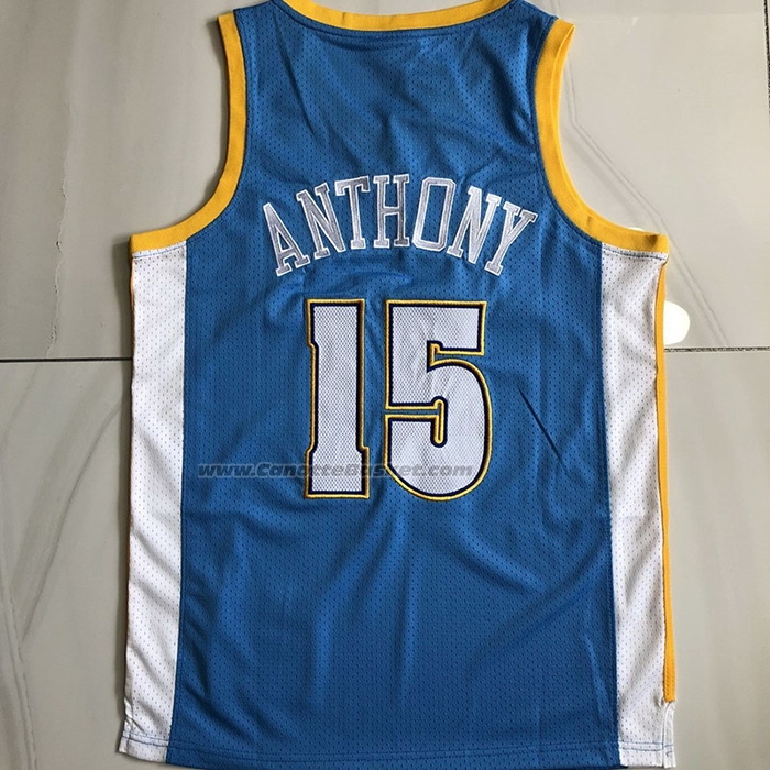 Maglia Denver Nuggets Carmelo Anthony #15 Mitchell & Ness 2003-04 Blu
